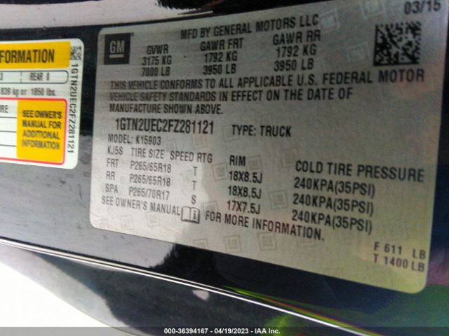 1GTN2UEC2FZ281121 GMC Sierra 1500 Sle