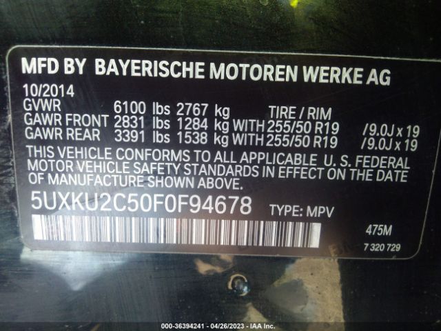 5UXKU2C50F0F94678 BMW X6 Xdrive35i