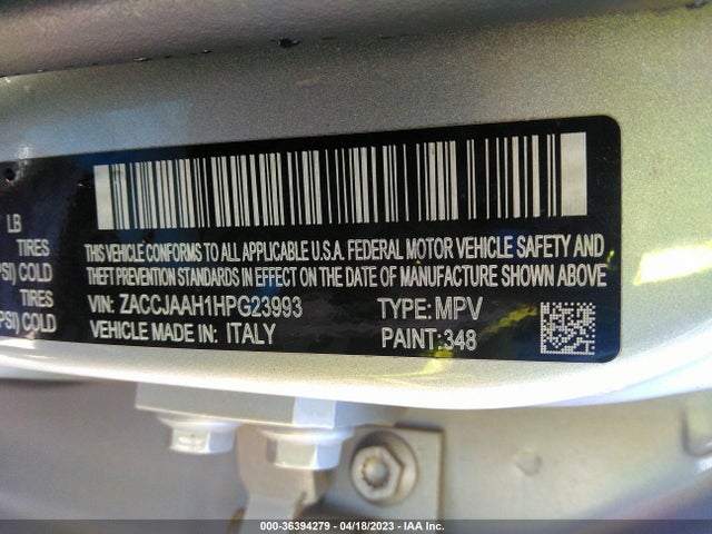 ZACCJAAH1HPG23993 Jeep Renegade Sport