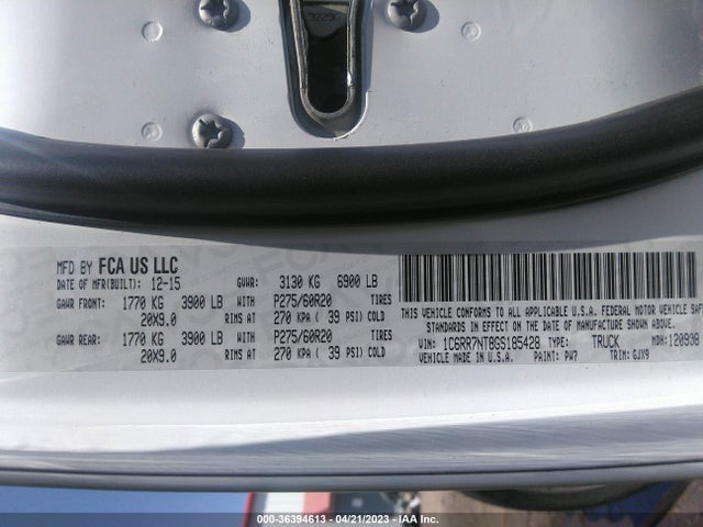 RAM 1500 Laramie 2016 1C6RR7NT8GS185428 Image 11