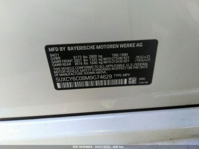 5UXCY6C08M9G74629 BMW X6 Xdrive40i