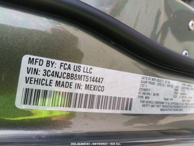 3C4NJCBB8MT514447 Jeep Compass Latitude