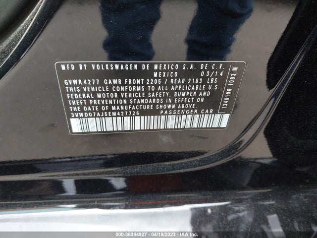 3VWD07AJ5EM427726 Volkswagen Jetta Sedan Se W/connectivity/sunroof