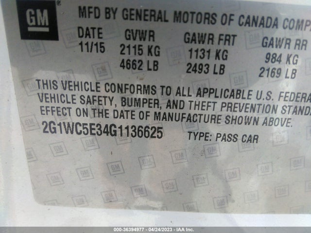 Chevrolet Impala Limited Ltz 2016 2G1WC5E34G1136625 Image 10
