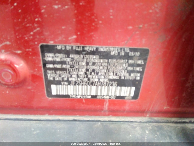 2010 SUBARU FORESTER 2.5X PREMIUM VIN: JF2SH6CC7AH787236