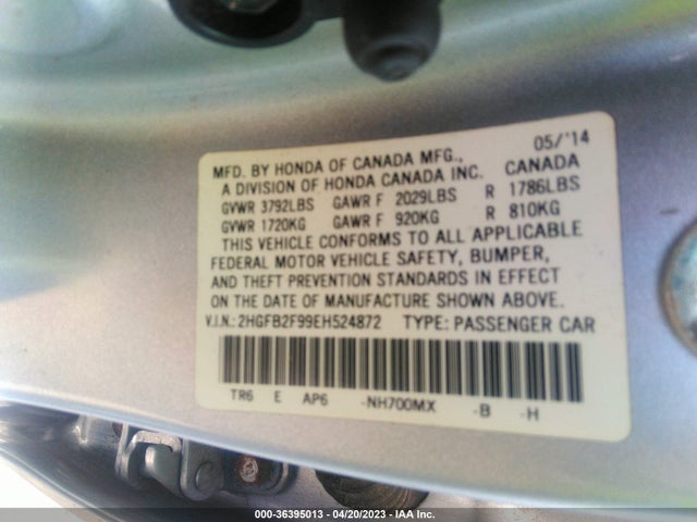 Honda Civic Ex-l 2014 2HGFB2F99EH524872 Image 9