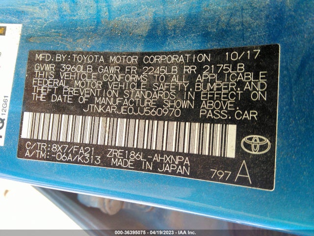 Toyota COROLLA IM 2018 JTNKARJE0JJ560970 Image 9