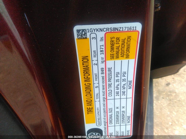 2022 Cadillac XT5, VIN: 1GYKNCRS8NZ171611