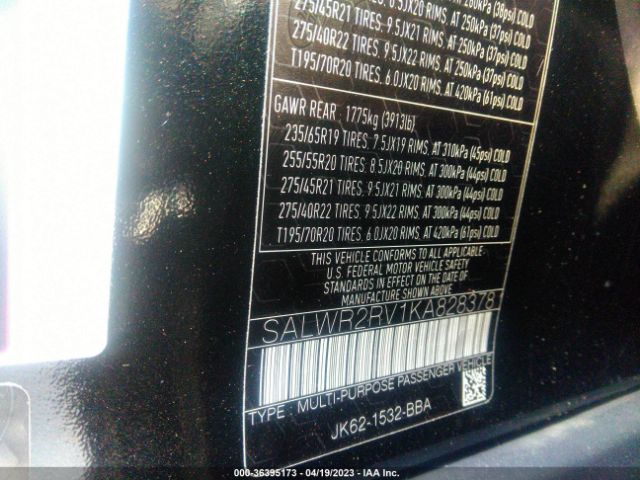 SALWR2RV1KA828378 Land Rover Range Rover Sport Hse