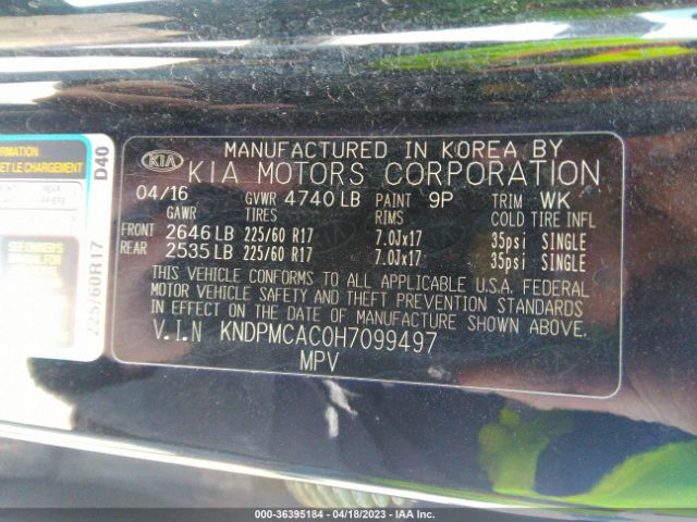 KNDPMCAC0H7099497 KIA Sportage Lx
