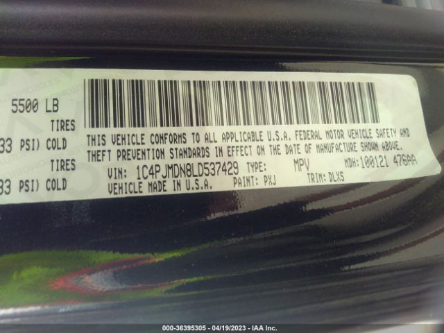 1C4PJMDN8LD537429 Jeep Cherokee Limited