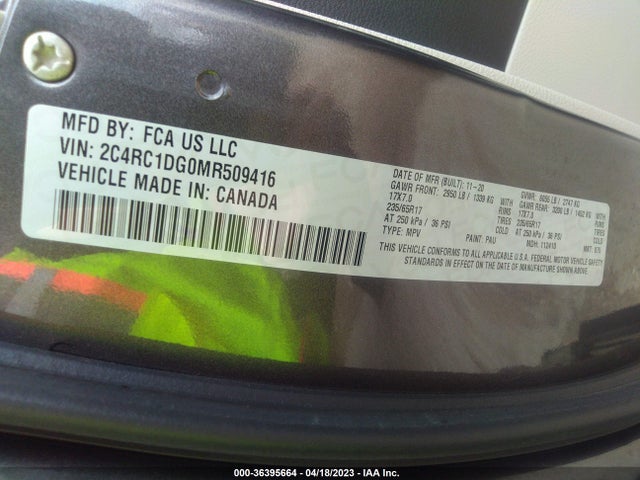 Chrysler Voyager Lxi 2021 2C4RC1DG0MR509416 Image 9