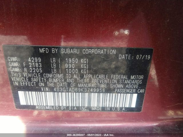 4S3GTAD69K3749956 Subaru Impreza Premium