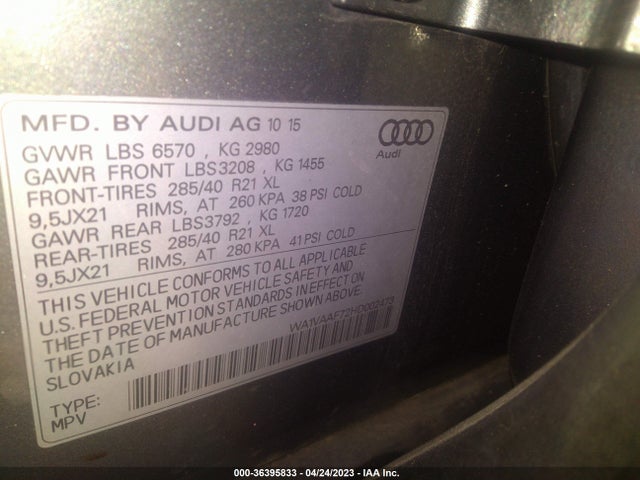 WA1VAAF72HD002473 Audi Q7 Prestige