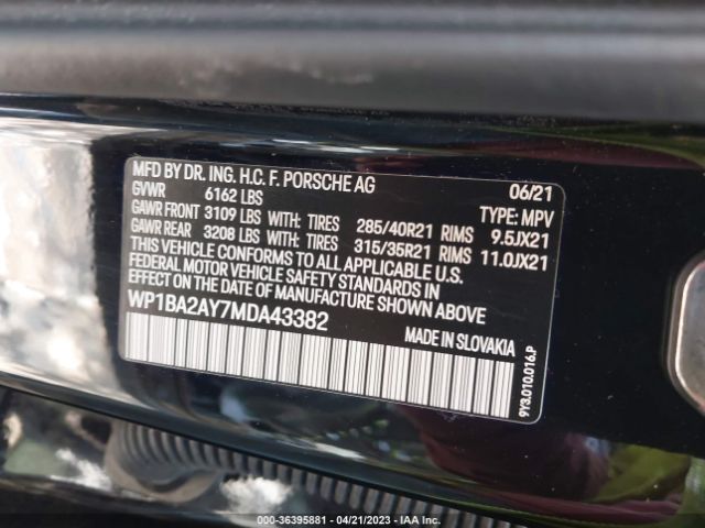 WP1BA2AY7MDA43382 Porsche Cayenne