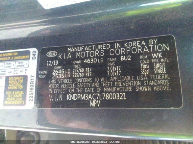 KNDPM3AC7L7800321 KIA Sportage Lx