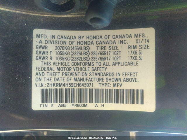 Honda CR-V EX 2014 2HKRM4H59EH645971 Image 9