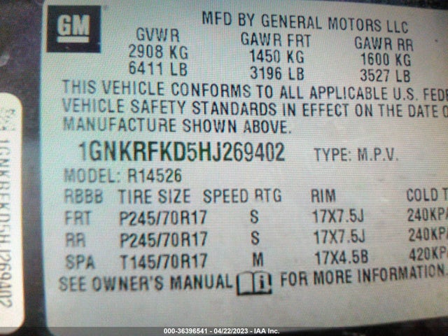 Chevrolet Traverse Ls 2017 1GNKRFKD5HJ269402 Image 9