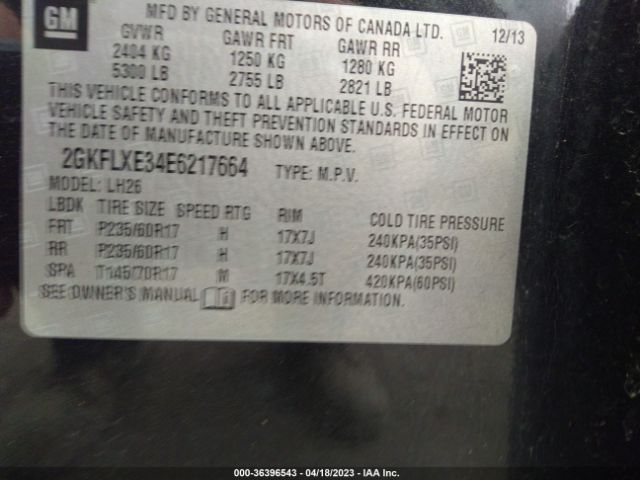 2GKFLXE34E6217664 GMC Terrain Slt