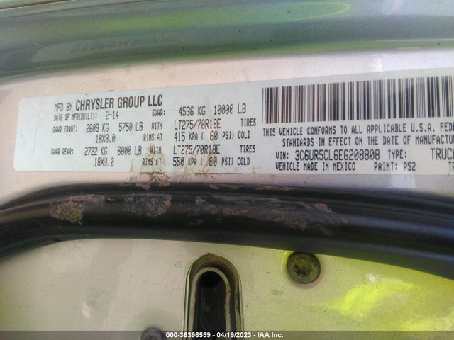 RAM 2500 Tradesman 2014 3C6UR5CL6EG208808 Image 9