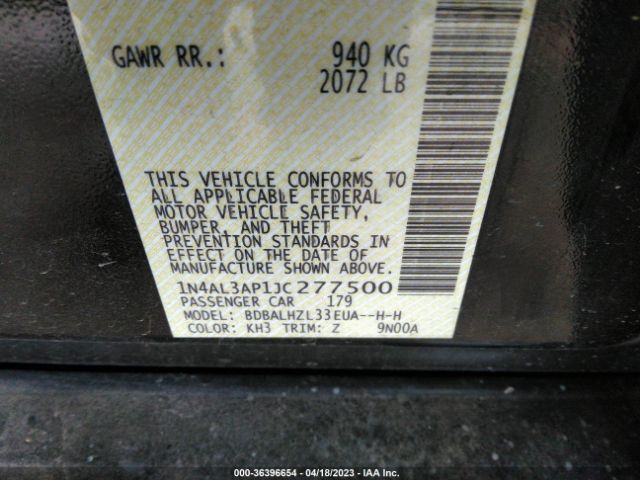 1N4AL3AP1JC277500 Nissan Altima 2.5 Sr