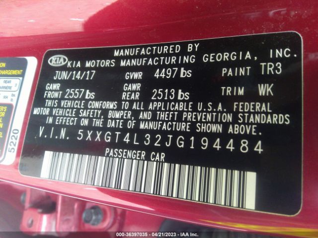 5XXGT4L32JG194484 KIA Optima S