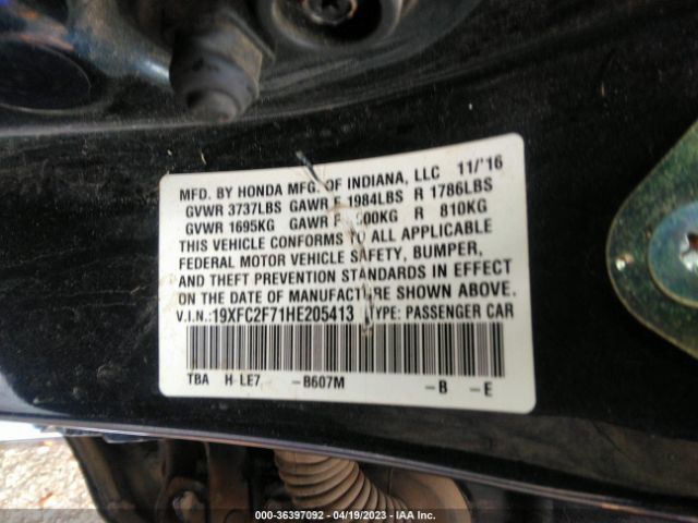 19XFC2F71HE205413 Honda Civic Sedan Ex