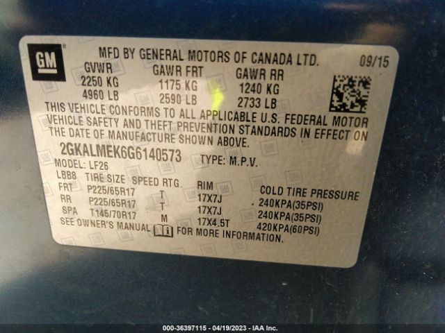 2GKALMEK6G6140573 GMC Terrain Sle