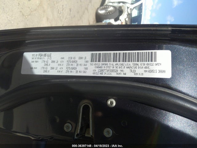 RAM 1500 Big Horn 2015 1C6RR7TT0FS585520 Image 9