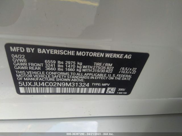 5UXJU4C02N9M31324 BMW X5 M50i
