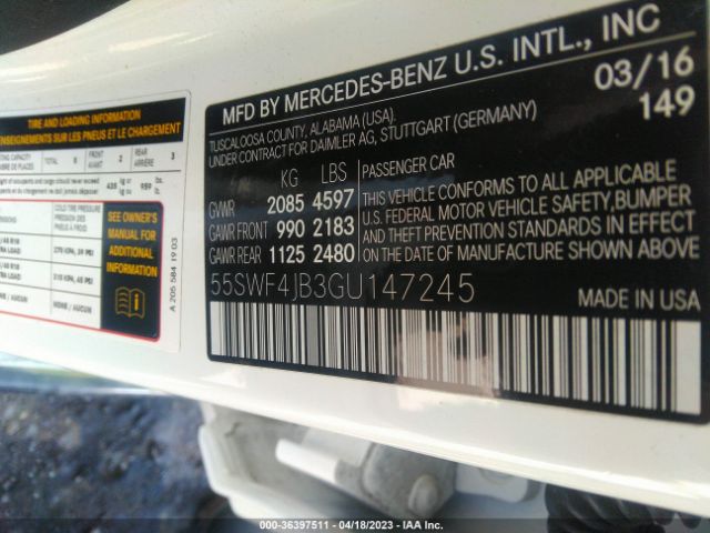 55SWF4JB3GU147245 Mercedes-Benz C-class C 300