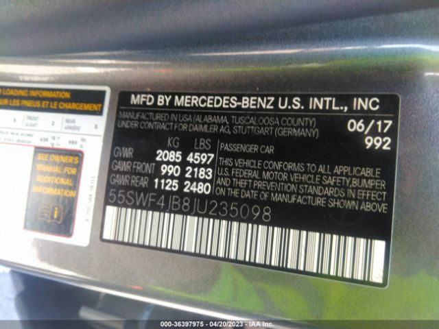 55SWF4JB8JU235098 Mercedes-Benz C-class C 300