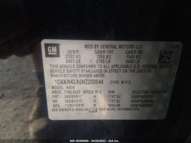 1GKKNKLA0HZ200544 GMC ACADIA SLE