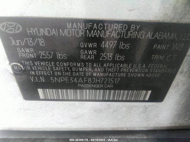 Hyundai Sonata Sel+ 2018 5NPE34AF8JH721517 Image 10