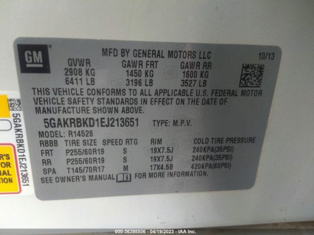 5GAKRBKD1EJ213651 Buick Enclave Leather
