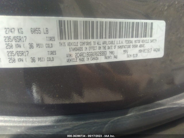 Chrysler Pacifica Touring L 2019 2C4RC1BG6KR628393 Image 9