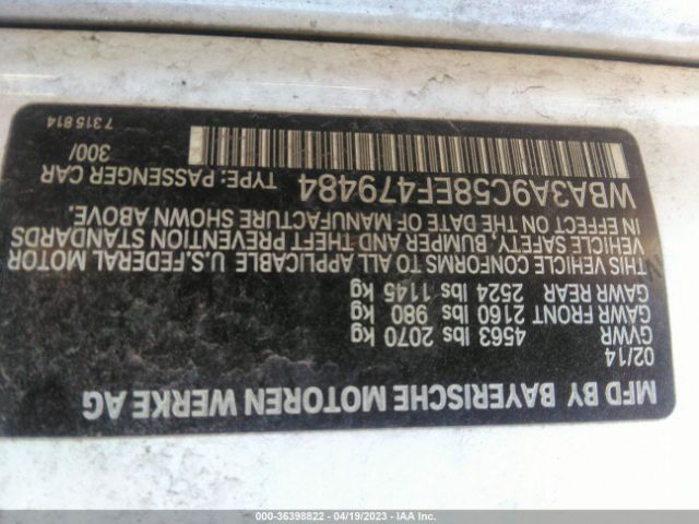 WBA3A9C58EF479484 BMW 3 Series 335i