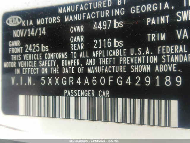 5XXGR4A60FG429189 KIA Optima Sx Turbo