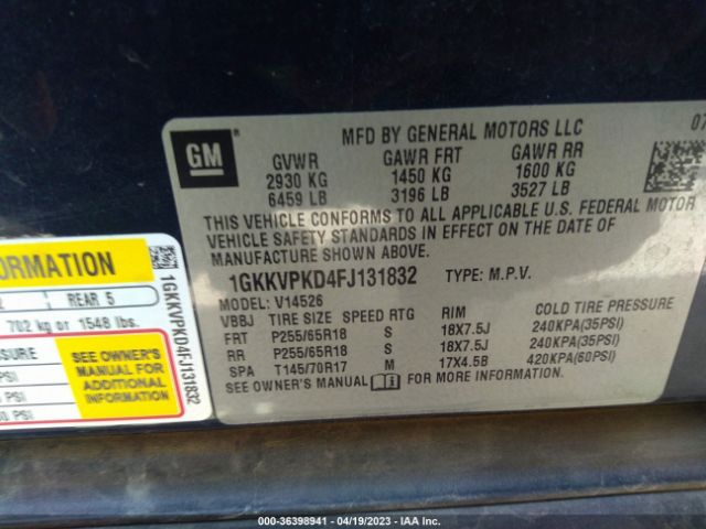 1GKKVPKD4FJ131832 GMC ACADIA SLE