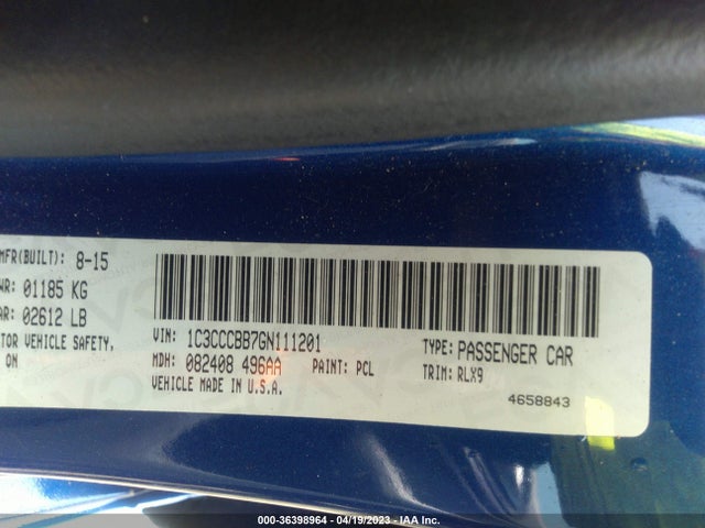 1C3CCCBB7GN111201 Chrysler 200 S