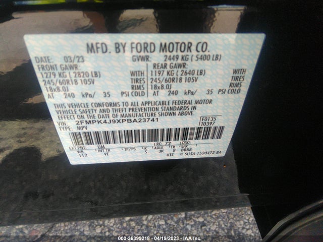 2023 Ford Edge, VIN: 2FMPK4J9XPBA23741