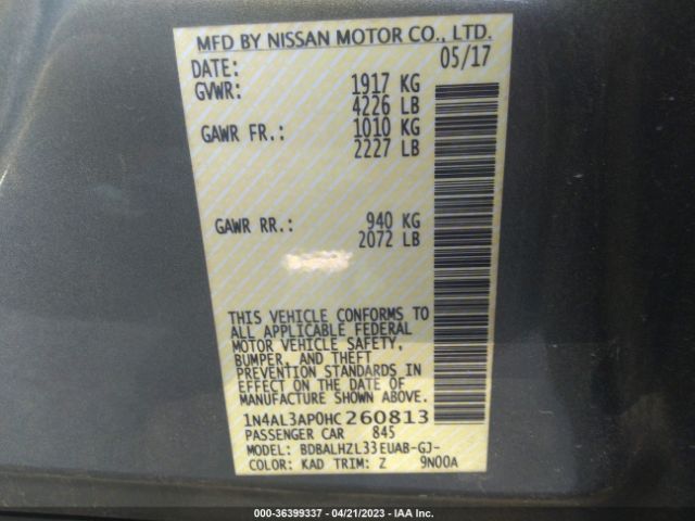 1N4AL3AP0HC260813 Nissan Altima 2.5 Sr