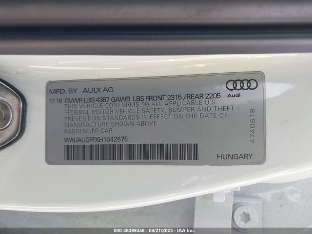 WAUAUGFFXH1042675 Audi A3 Sedan Premium