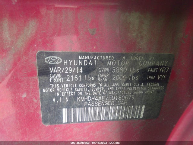 Hyundai ELANTRA SE 2014 KMHDH4AE7EU180679 Image 10