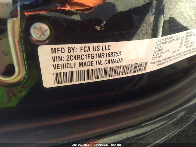 2C4RC1FG1NR168753 Chrysler Pacifica Touring