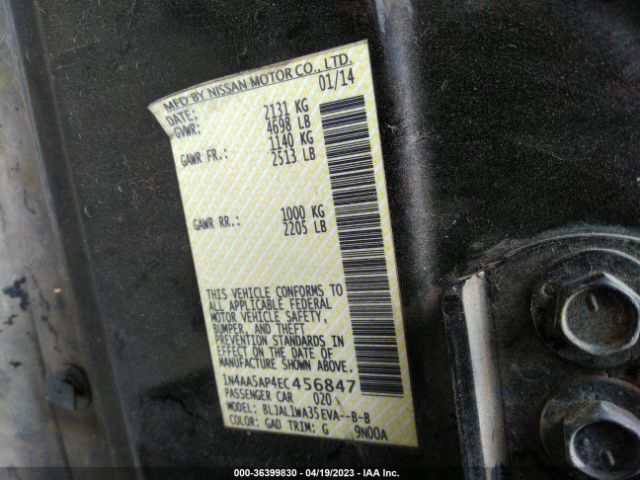 1N4AA5AP4EC456847 Nissan Maxima 3.5 Sv W/sport Pkg