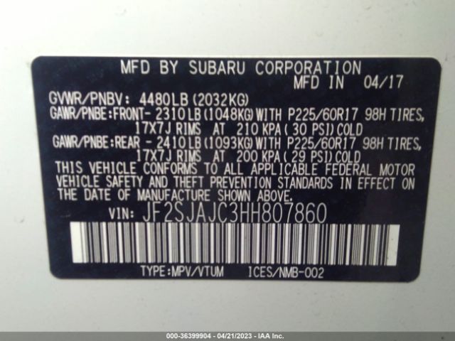 JF2SJAJC3HH807860 Subaru Forester Limited