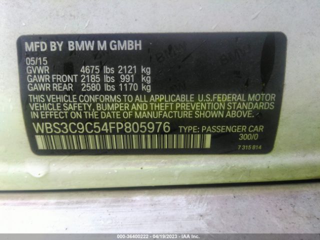 WBS3C9C54FP805976 BMW M3
