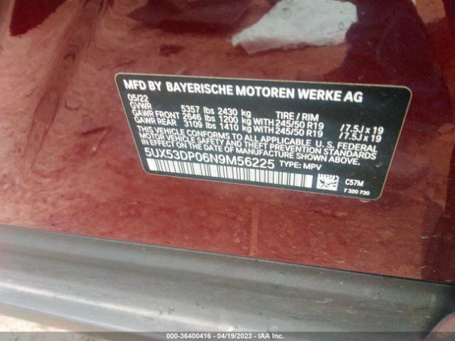 5UX53DP06N9M56225 BMW X3 Xdrive30i