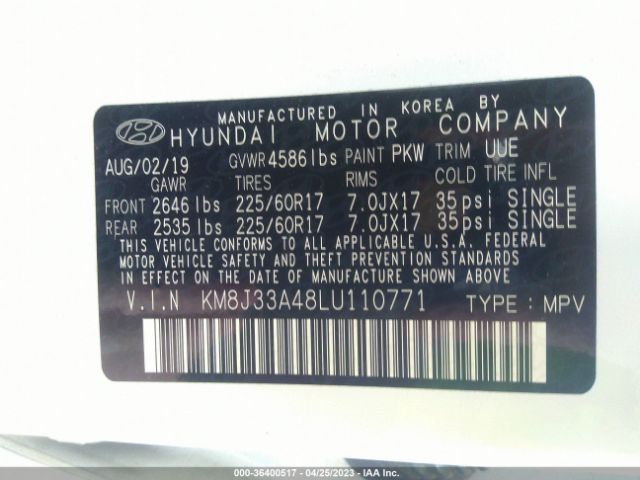 KM8J33A48LU110771 Hyundai Tucson Value